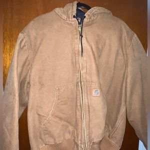 Carhartt J130 Large Brown/Tan, Washed Duck Hooded Active Jacket